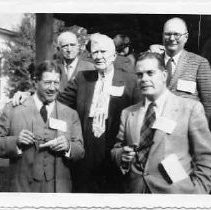 Photograph of Neasham and four men taken at Weaverville, California