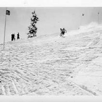 Roy Mikkelsen and Warren Hart Skiing at Soda Springs; "Buy a Bomber" benefit