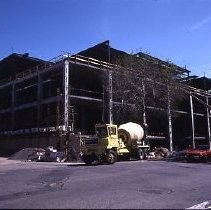 View of the construction site for Weinstock's Department Store on the K Street Mall or Downtown Plaza