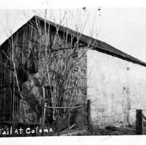 Photo postcard depicting Old Jail "as it looks today," Coloma, El Dorado County