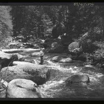 Man fishing on a river