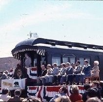 Old Sacramento historic district. View of the dedication for the California State Railroad Museum