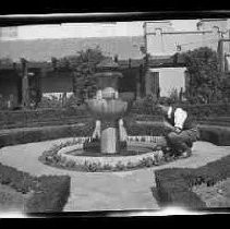 Fountain in formal garden