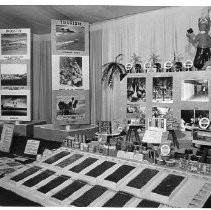 View of Riverside County's exhibit booth at the California State Fair. This was the last fair held at the old fair grounds