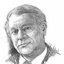 Drawing of James B. Reston by John Lopes
