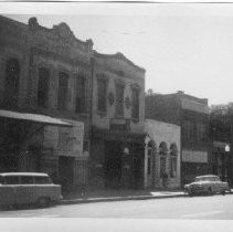 Exterior street scene at the corner of Third and J Streets in Sacramento prior to redevelopment