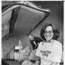 Jane D. Hagedorn, executive director of the Lung Association, at the post office