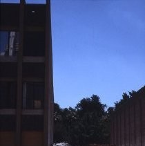 Demolition site at K and L, 12th and 13th Streets for the new Hyatt Hotel in 1984. A State of California building and a public parking lot occupied the site