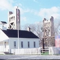 Old Sacramento.View of the Old School House Museum on the west side of Front at L Streets