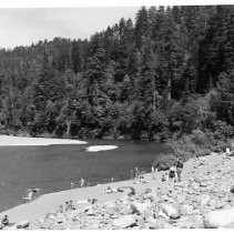 View of the Jedediah Smith State Park on the Smith River in Del Norte County