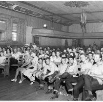 Fallon House, theater, patrons watching a play, 1945