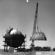 Alpha test stand.No. 2. Completing outer shell of LH2 storage tank for T.S. 2