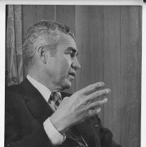 Stanley McCaffrey, President, University of the Pacific, gesturing as he speaks