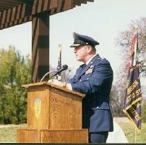 Walerga Park Plaque Dedication: Unidentified Speaker at Podium