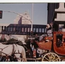 View of the parade in Sacramento to celebrate the completion of the California State Capitol restoration project