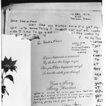 Christmas card and letter from hostage Don Hohman (Army medic), who was from West Sacramento; Iranian Hostage Crisis