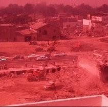 Views of redevelopment sites showing the demolition of blocks # 234, 235 and # 286, 287 which is 3rd and 4th Streets between J and K Streets. This view is of the south half of block #234 and the north half of block #287 on K Street