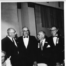 James V. Hicks (2nd from left) at a testimonial dinner in his honor (approaching retirement as police chief) attended by over 1000 people