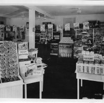 Interior view of a modern grocery store for Old Home and Betsy Ross Bread for Pioneer Baking Company