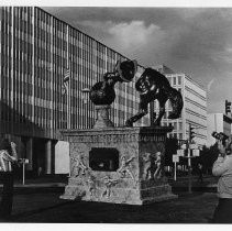 Art by Horst G. Leissl, known for his works of public art. Here, artwork on Capitol Mall