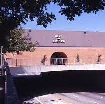 View of the new Bank of America at 6th and K Streets over the subway underpass in the Downtown Plaza/K Street Mall