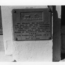 View of the plaque for Fire Engine Company #1 of Placerville, first known as "Hangtown", California State Landmark #475 El Dorado County