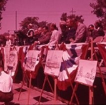 View of the festivities for the Sacramento Redevelopment Agency's groundbreaking ceremonies including speeches by local dignitaries