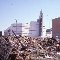 View looking west along the K Street Mall from 13th Street. The Esquire Theater is on the right