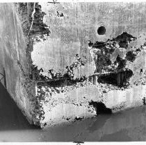 State officials have refused to pay for work done on this column of the W-X Streets Bridge until other work is done. Also known as the Pioneer Bridge