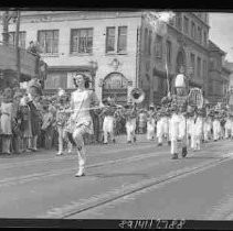 A marching band in a parade