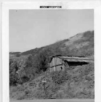 "Restored Yurok family house at Old Requa at mouth of Klamath River. Requa, Cal. '61