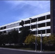 Downtown Plaza Parking Garage, Lot "G" near Macy's Department Store.This view shows the finished parking garage