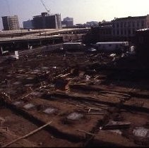 Old Sacramento historic district. View of the California State Railroad Museum