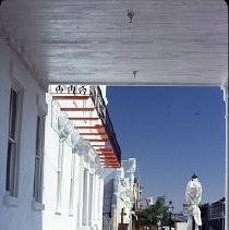 Old Sacramento. View of the Clarendon House apartment building on the corner of Second and L Streets