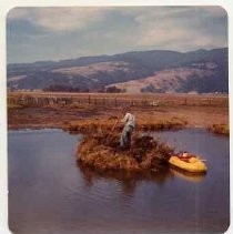 Photographs of landscape of Bolinas Bay. "Jon Kaempfer and Evans, Bolinas Lagoon, Sept. 2, 1973"