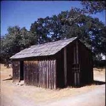 Slides of California Historical Sites. Mark Twain Cabin, Tuolomne County, Calif