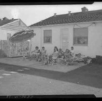 People sitting on a patio