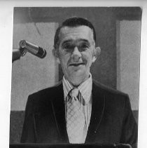 Thomas C. Lynch, California Attorney General, giving a speech at a dinner in his honor