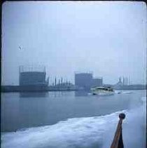 Slides of California Historical Sites. Oakland Estuary, on way to Angel Island, Calif