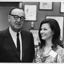 Wendy Douglas, Miss California of 1963 shown with Governor Pat Brown