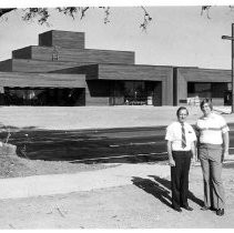 Revs. Overbeek and Beadel standing in front ot Christ Community Church