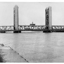 Sacramento River at Near Flood Stage Under the Tower Bridge