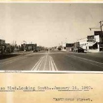 "Del Paso Blvd. Looking South. January 14,1940. Hawthorne Street."