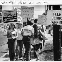 Marchers at a pro-life, anti-abortion rally