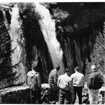 Officials pause to view Burney Falls as part of the seventh annual tour of Shasta County Roads