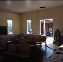 Old Sacramento.View of the Old School House Museum on the west side of Front at L Streets