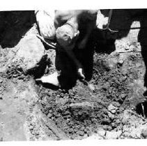 Drake's Bay. "R.F. Heizer in excavation of 1948 - possible Drake landing - Drakes Bay."