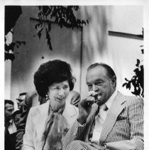 Bob Hope, the legendary comedian and movie and TV star, with California Secretary of State March Fong Eu in Sacramento