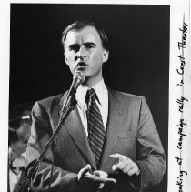 Edmund G. Brown Jr. speaking at campaign rally