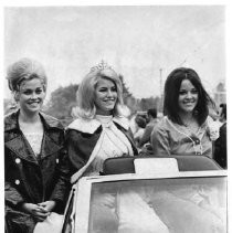 RANCHO CORDOVA FIESTA- Louise Lisle, center,1971 Miss Rancho Cordova, rides in yesterday's Rancho Cordova Fiesta parade